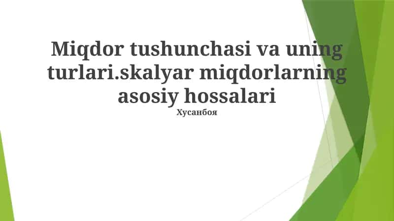 Skalyar miqdorlar