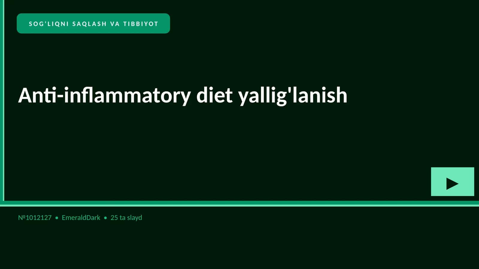Anti-inflammatory diet yallig'lanish
