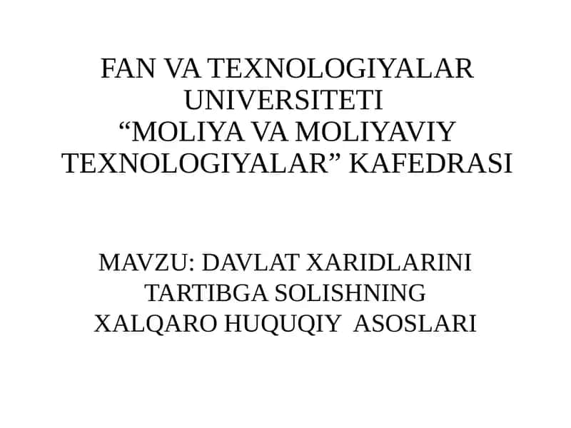 Davlat xaridlarini tartibga solish