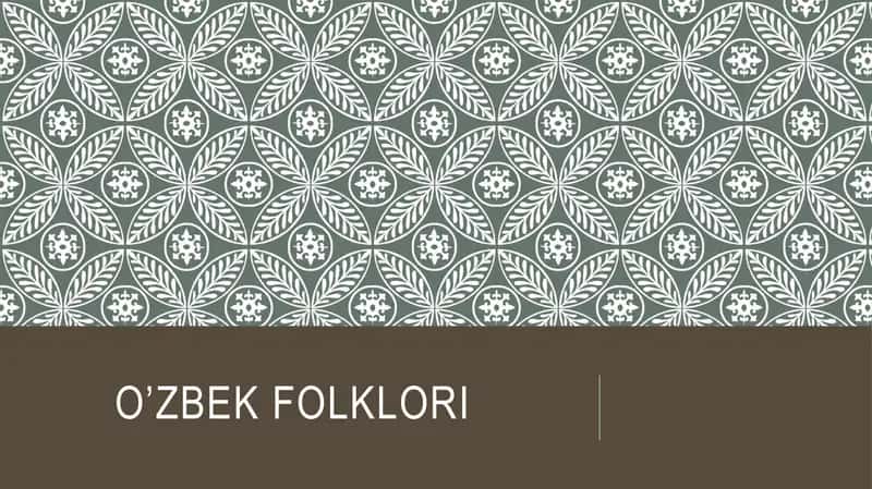 O’zbek folklori