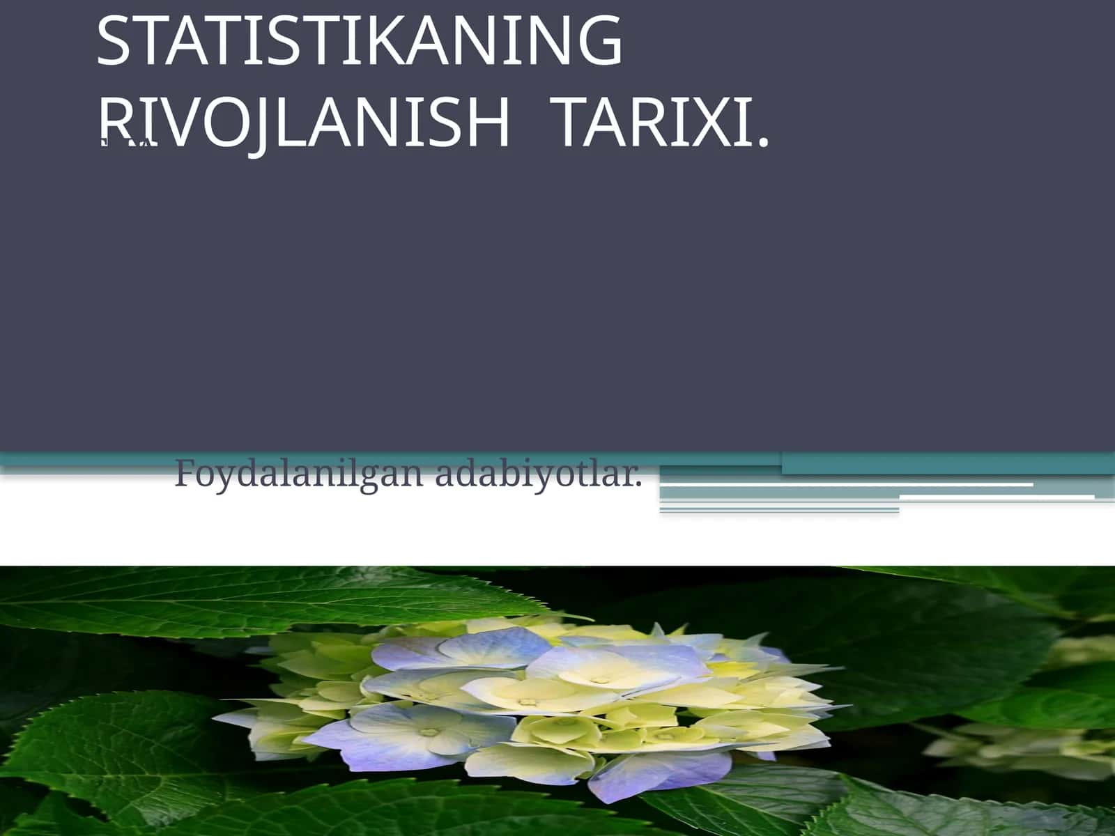 STATISTIKANING RIVOJLANISH TARIXI