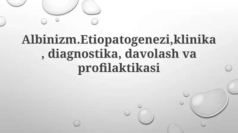 Albinizmning klinik belgilari