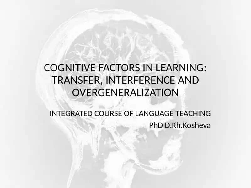 Cognitive Learning Theory