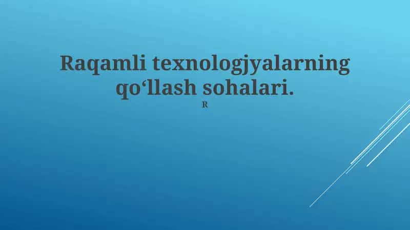 Raqamli Transformatsiya Misollari