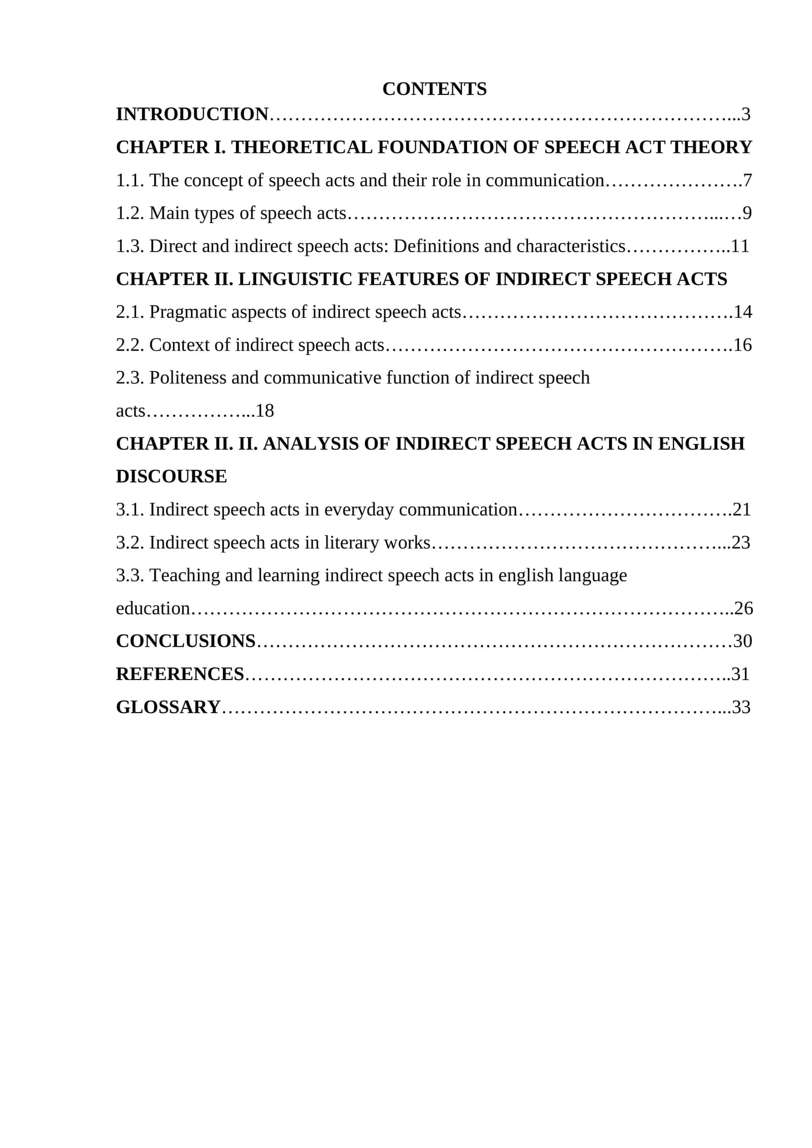 Classification of speech acts. Indirect speech acts