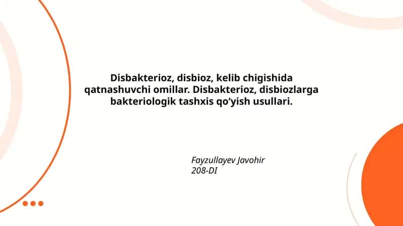 Disbakterioz va Disbioz