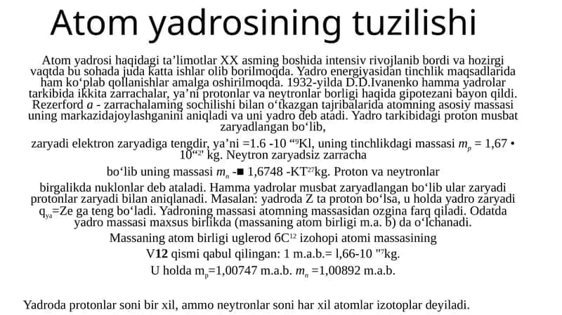 Maddiy kimyo fanidan konspektlar
