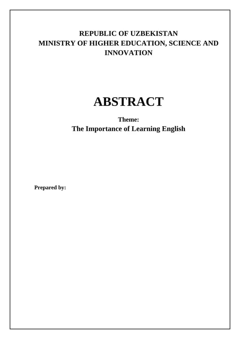 The Importance of Learning English