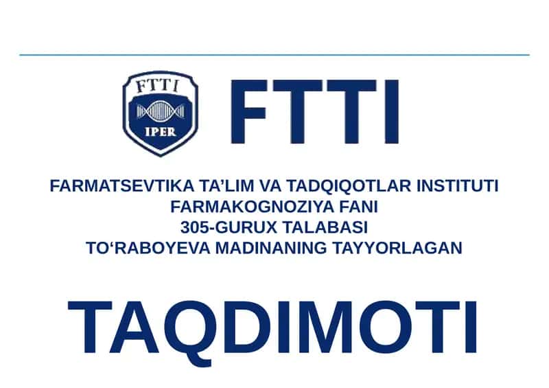 Farmakognoziya Fani