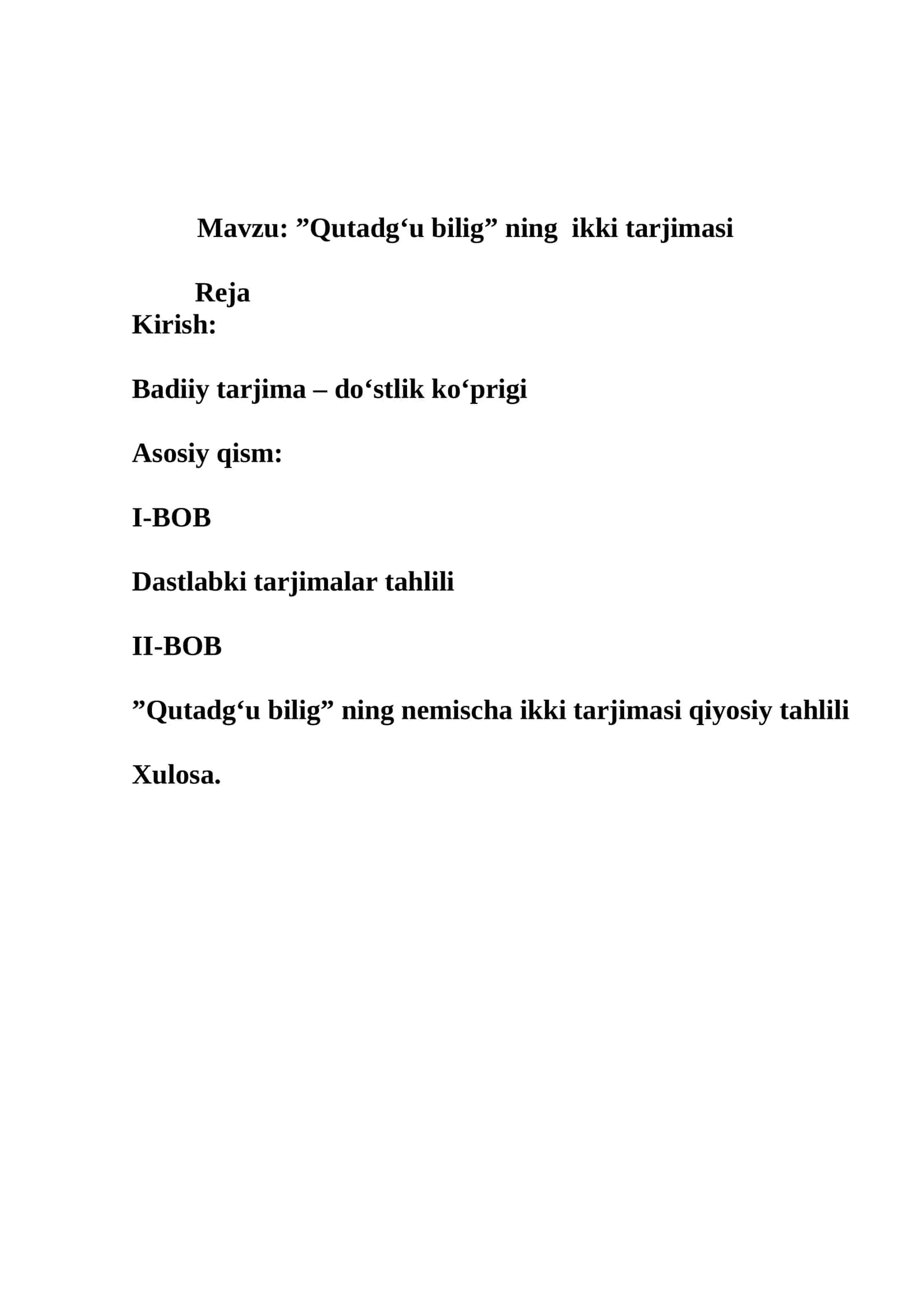 Qutadg‘u bilig ning ikki tarjimasi