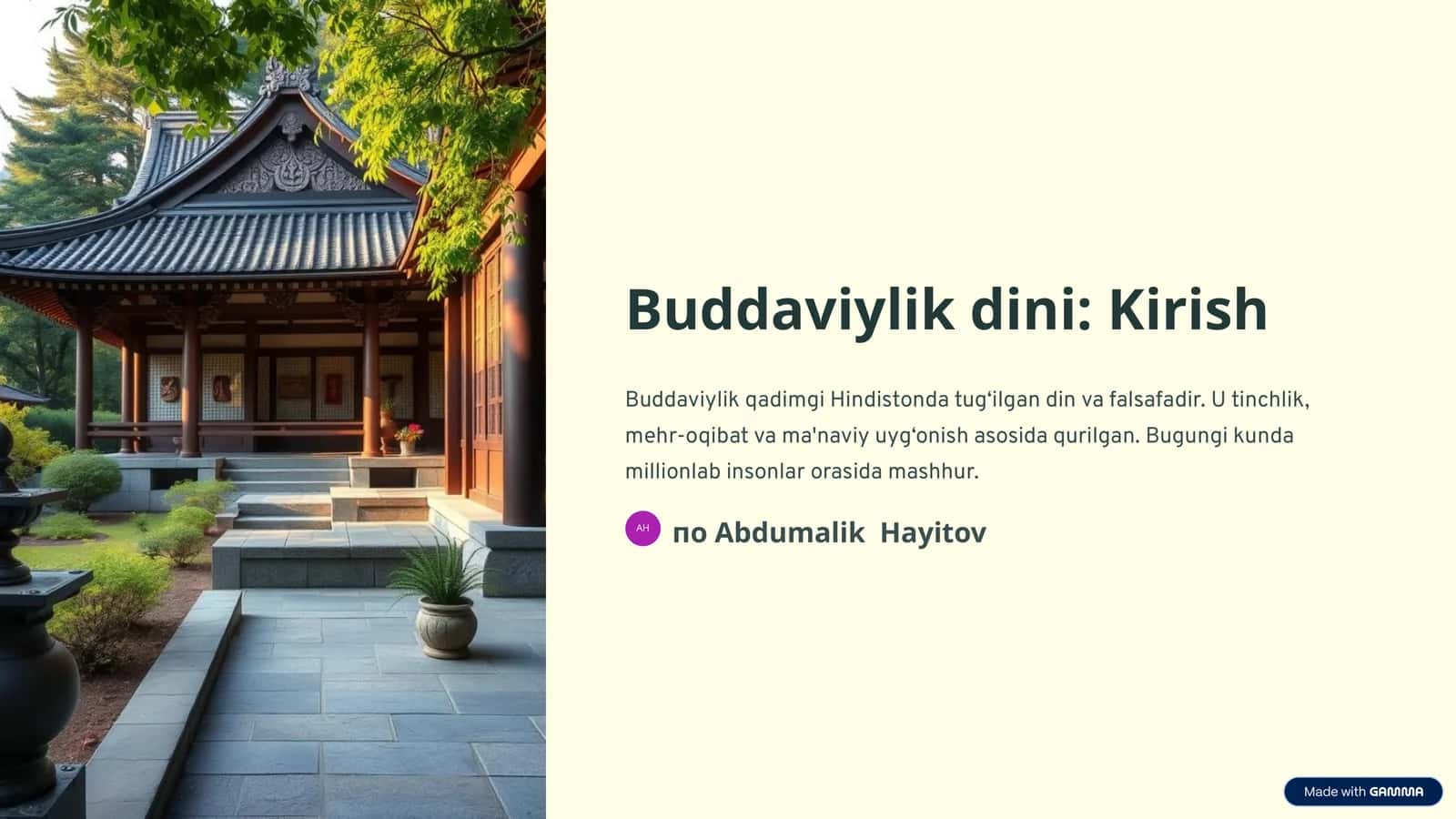 Buddaviylikning asosiy tamoyillari