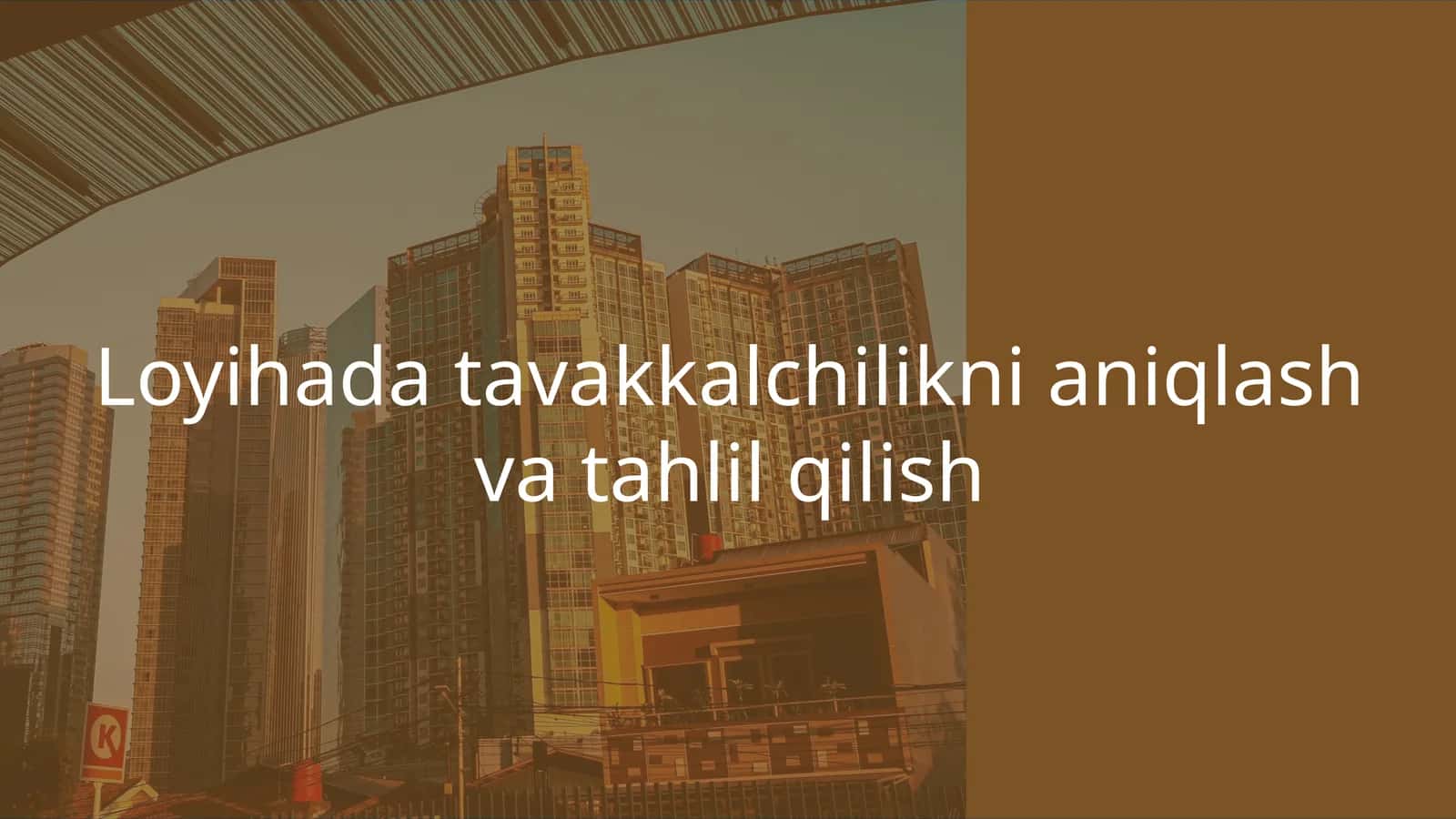 Loyihada tavakkalchilikni aniqlash va tahlil qilish