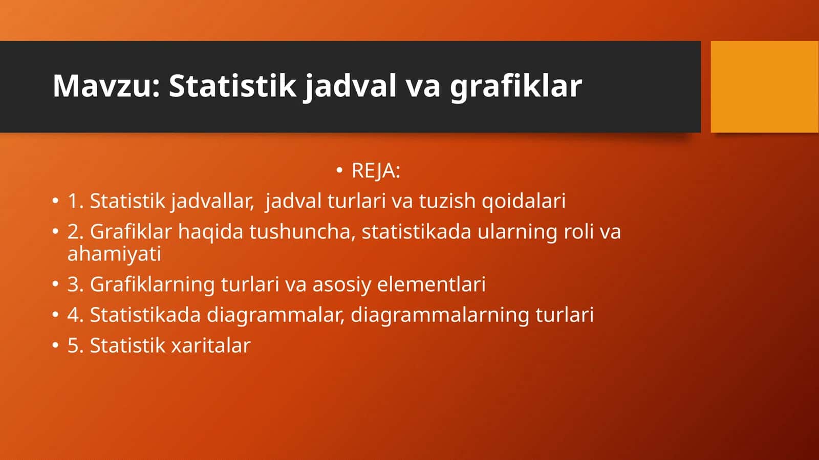 Statistik jadval va grafiklar