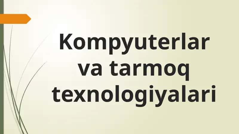 Kompyuterlar va tarmoq texnologiyalari. TCP/IP protokoli