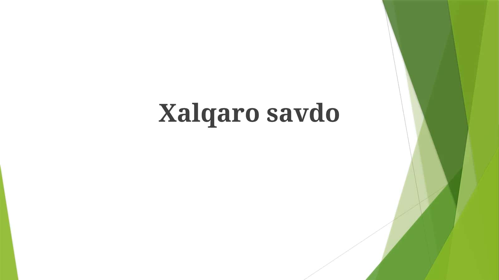 Xalqarosavdo