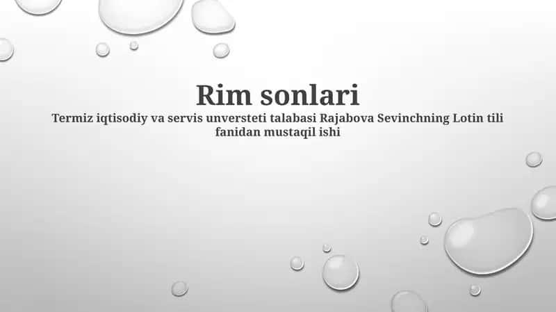 Rim sonlari