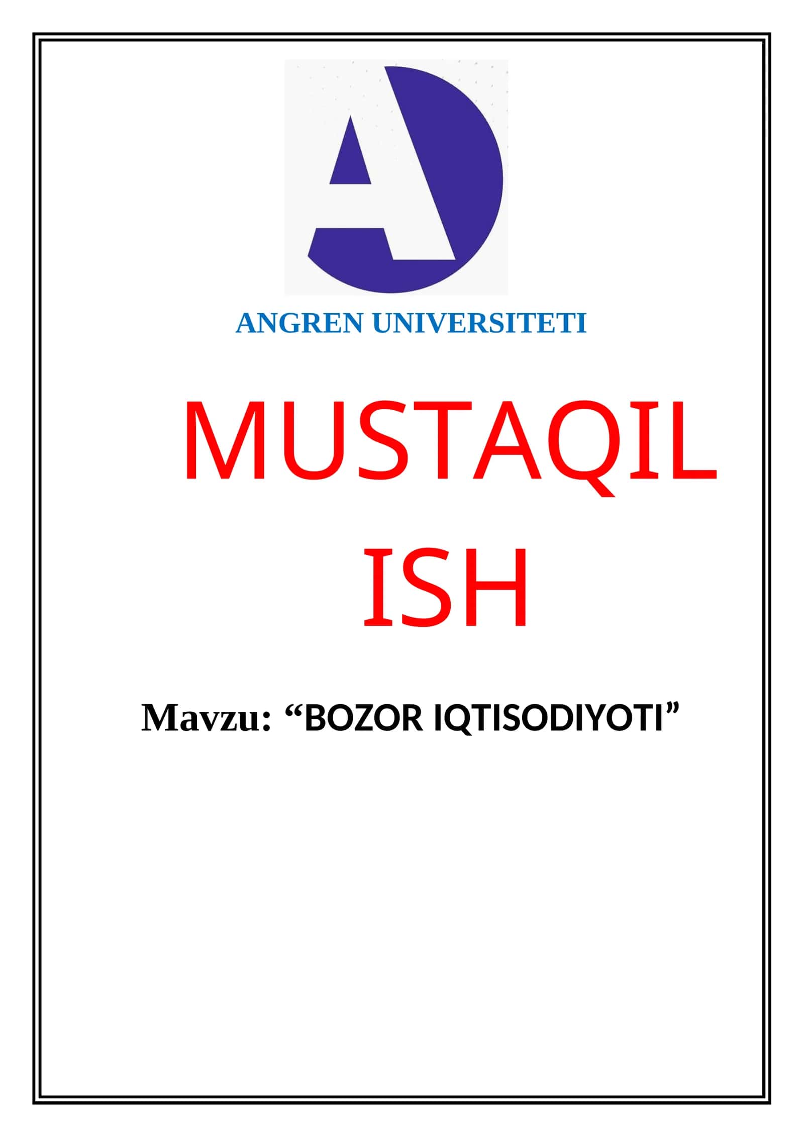 BOZOR IQTISODIYOTI