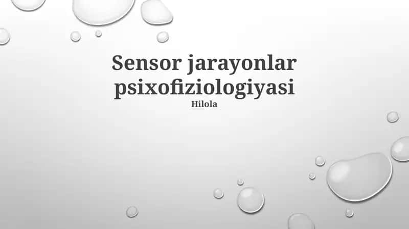 Sensor jarayonlar psixofiziologiyasi