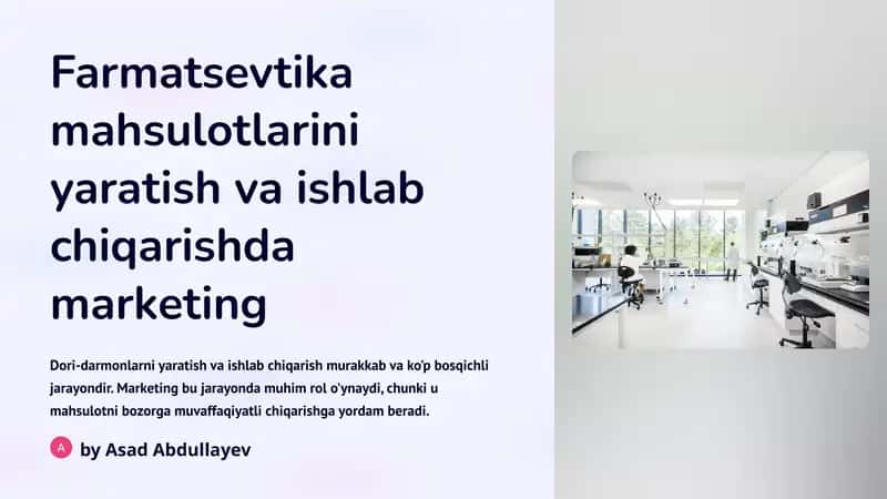 Dori-darmonlar sanoatidagi marketing xususiyatlari