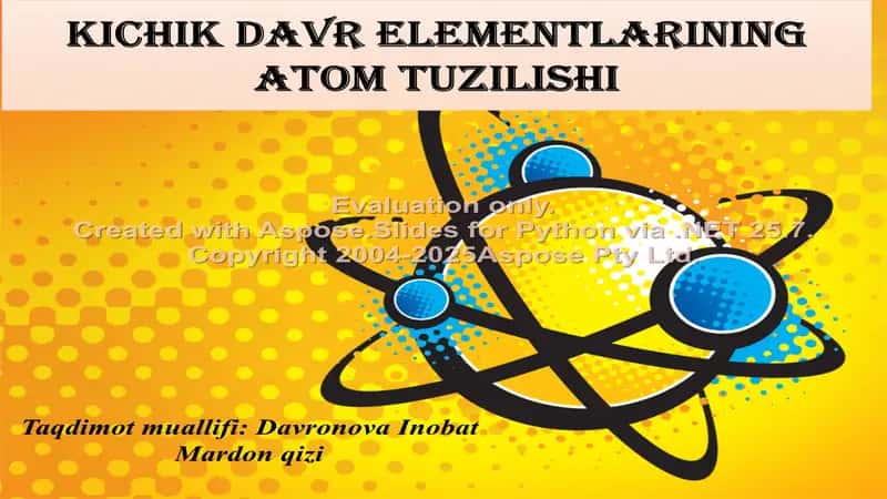 Kichik davr elementlarining atom tuzilishi