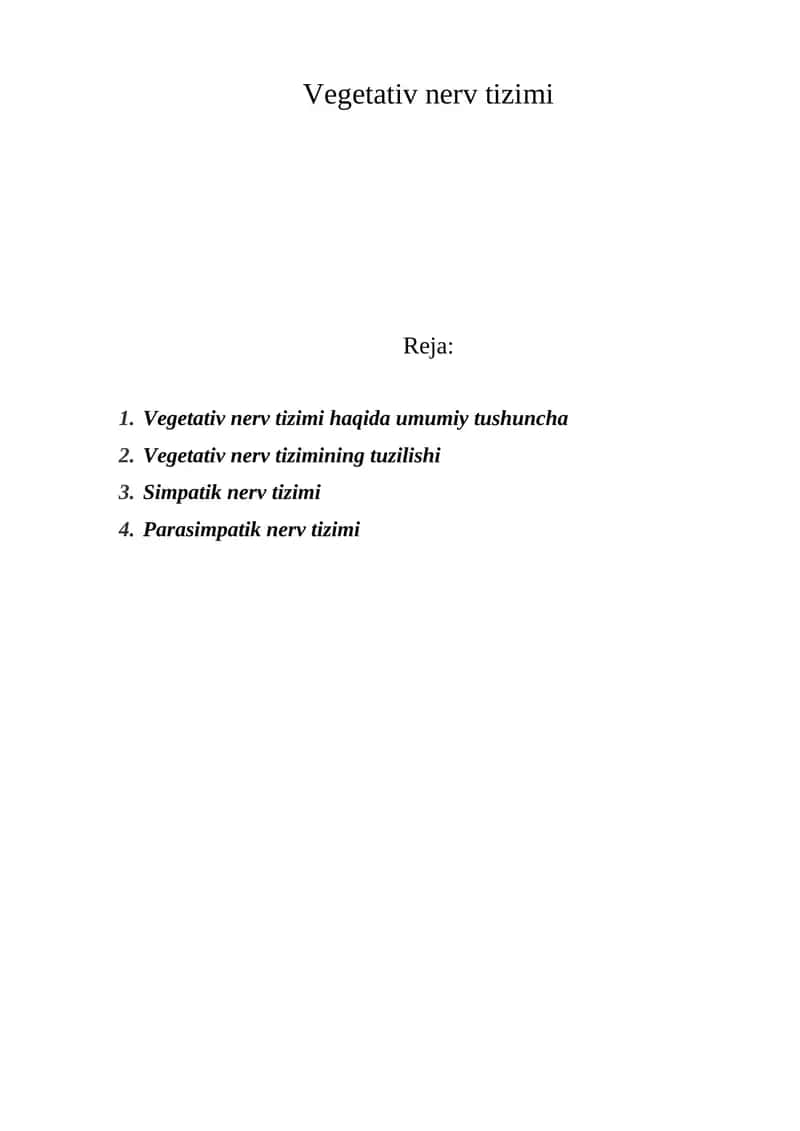 Vegetativ nerv tizimi