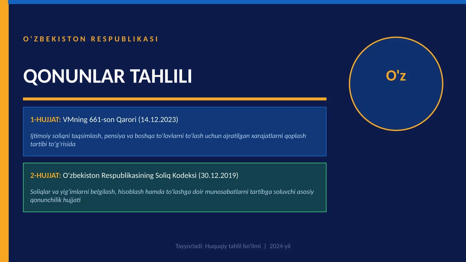 Qonunlar tahlili