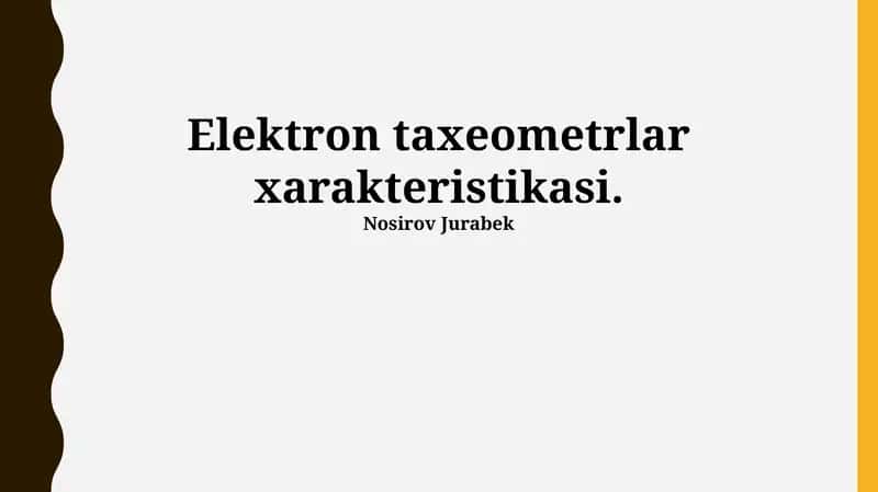 Elektron Taksometrlar