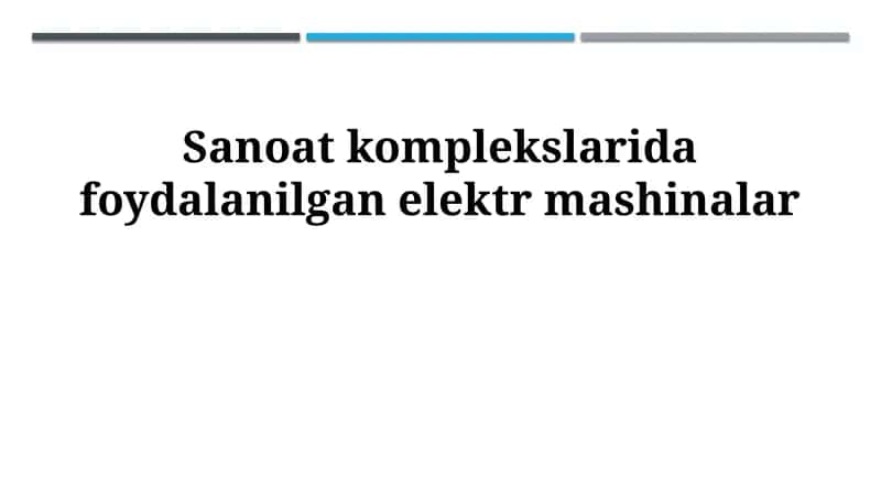 Elektr mashinalar