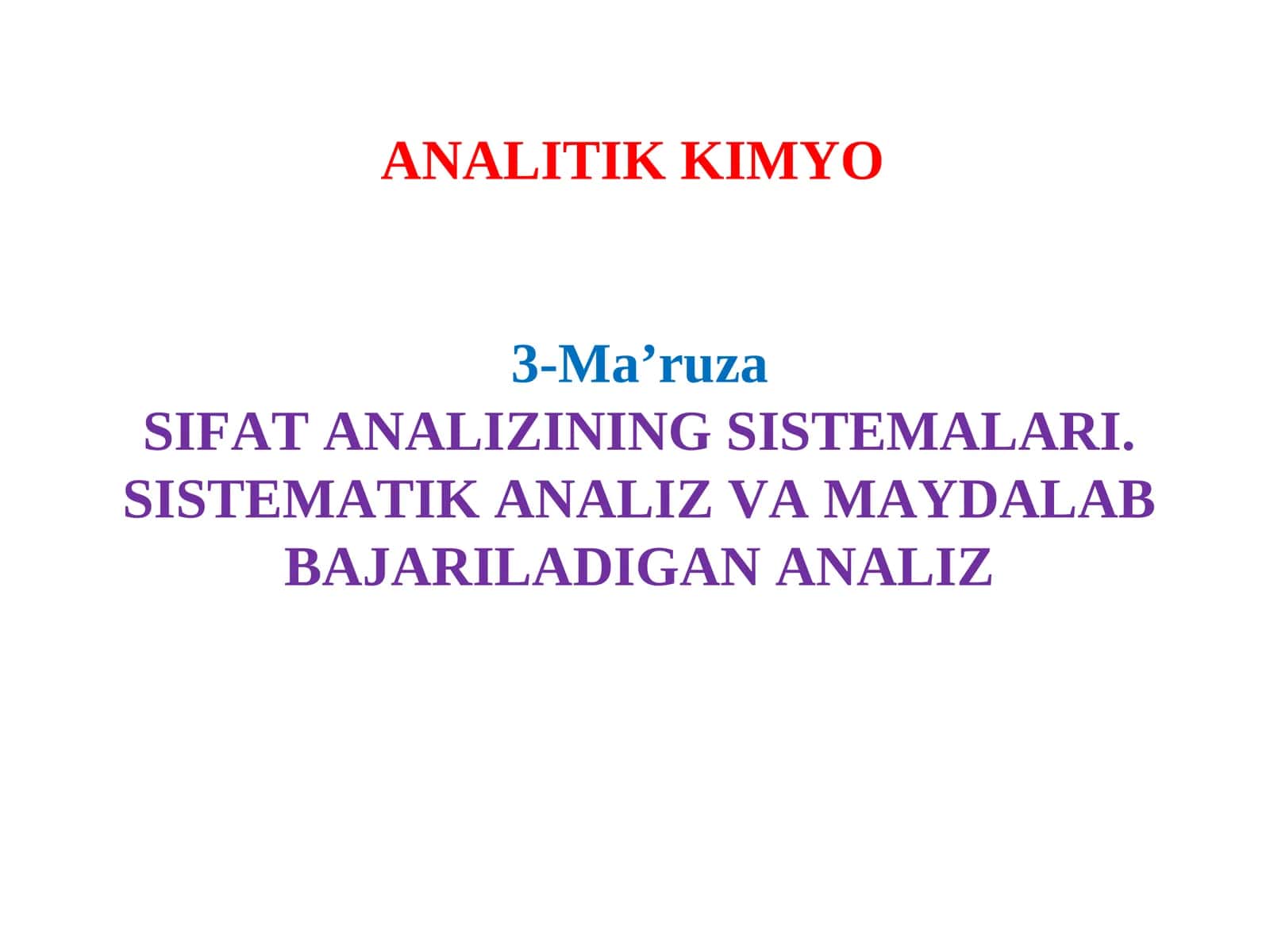 ANALITIK KIMYO
