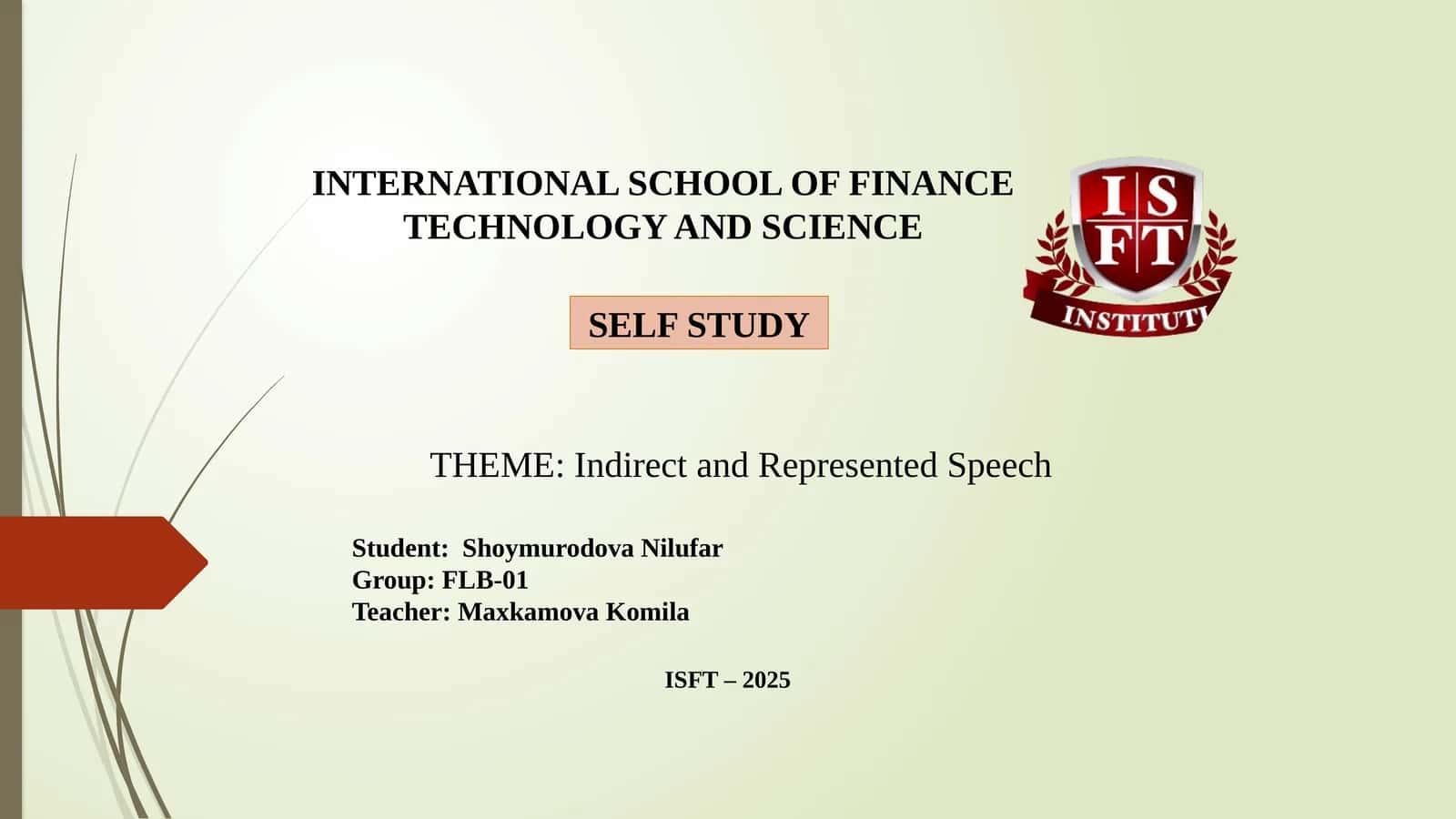 Indirect and Represented Speech