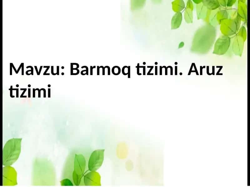 Barmoq vazni