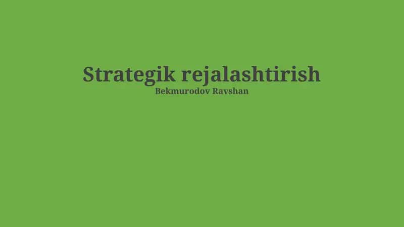 Strategik rejalashtirish