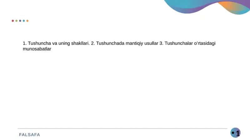 Tushunchalar va ularning turlari