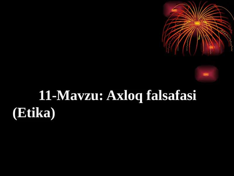 Axloq Falsafasi (Etika)