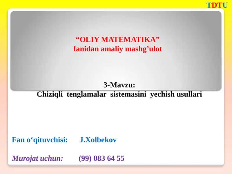 OLIY MATEMATIKA
