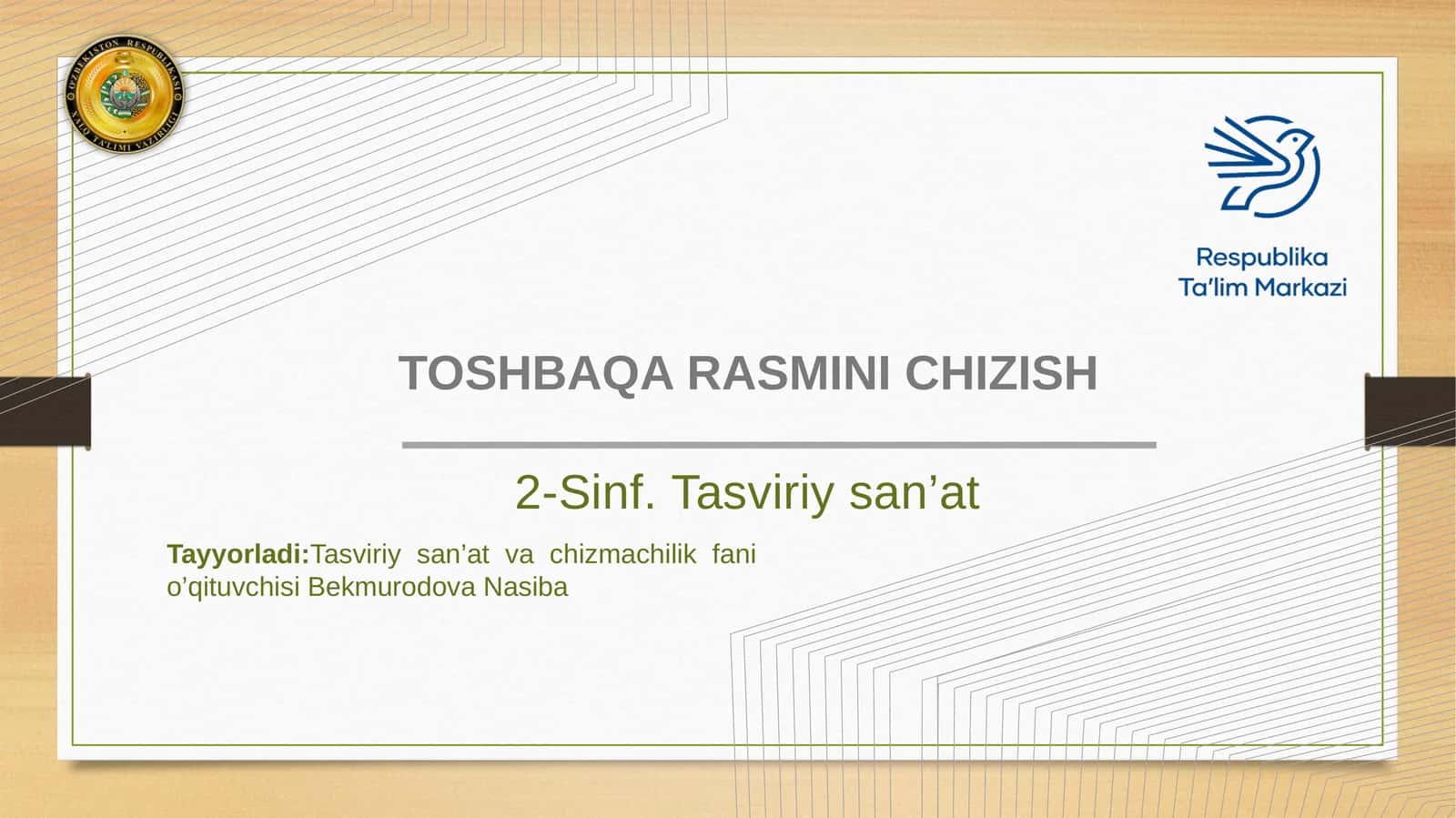 2-sinf Tasviriy san'at Toshbaqa rasmini chizish dars ishlanma