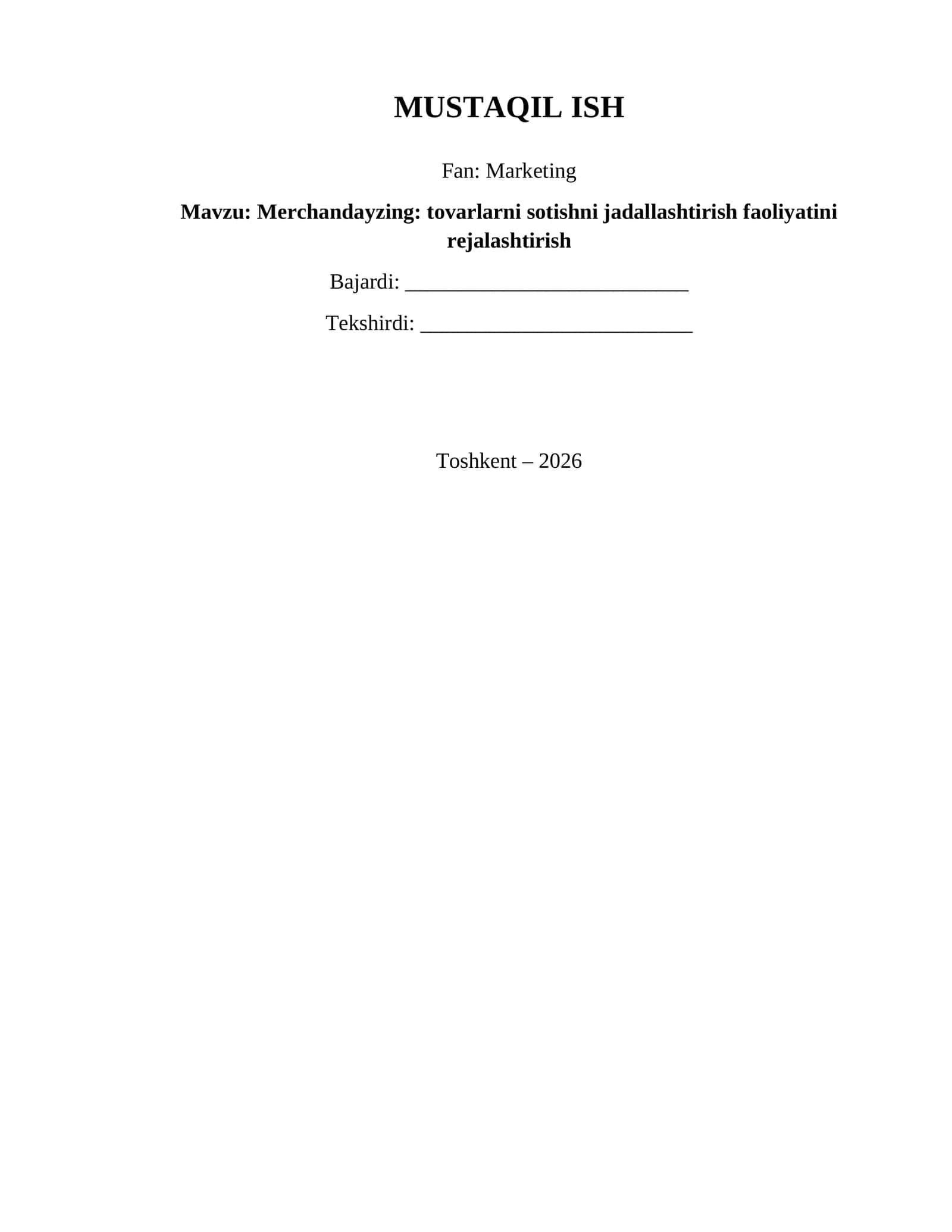 Merchandayzing: tovarlarni sotishni jadallashtirish faoliyatini rejalashtirish