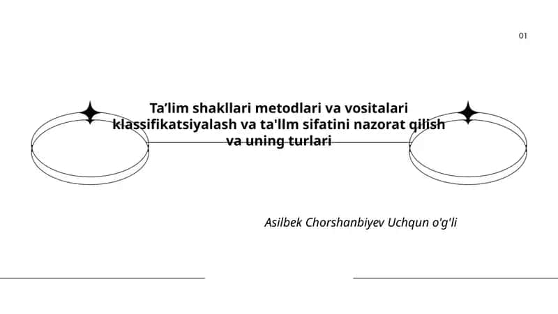 Taʼlim shakllari metodlari va vositalari klassifikatsiyalash va ta'llm sifatini nazorat qilish va uning turlari