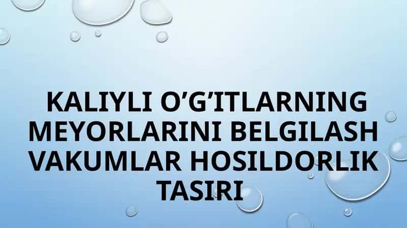 Kaliyli o’g’itlar