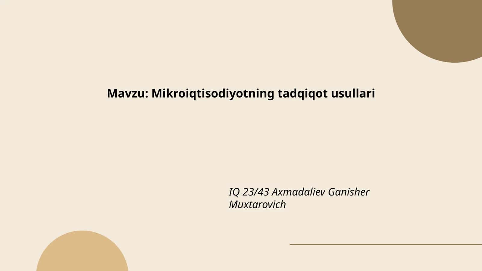 Mikroiqtisodiyotning tadqiqot usullari