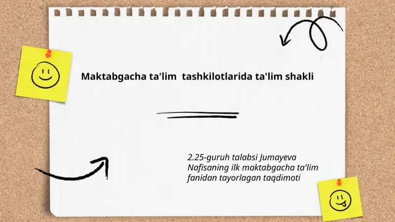 Jumayeva Nafisaning ilk maktabgacha ta'lim fanidan tayorlagan taqdimoti