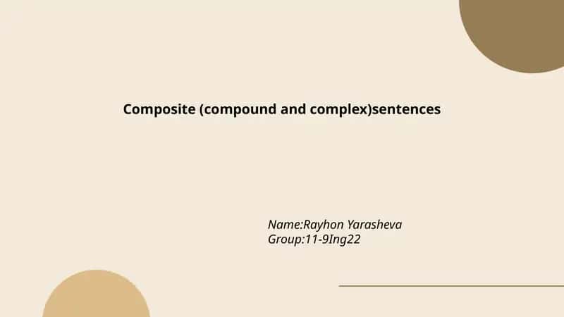 Composite (compound and complex) sentences