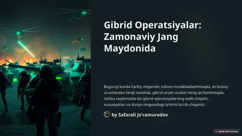 Gibrid Operatsiyalar: Zamonaviy Jang Maydonida