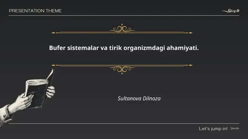 Bufer sistemalar va tirik organizmdagi ahamiyati.
