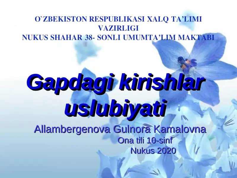 Gapdagi kirishlar uslubiyati