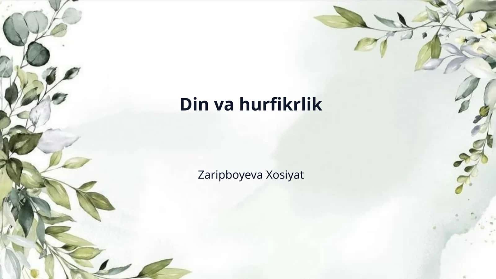 Din va hurfikrlik