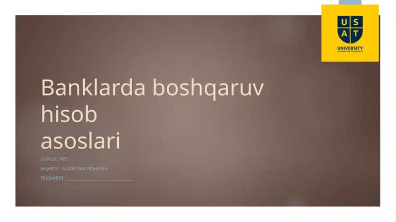 Banklardaboshqaruvhisobasoslari