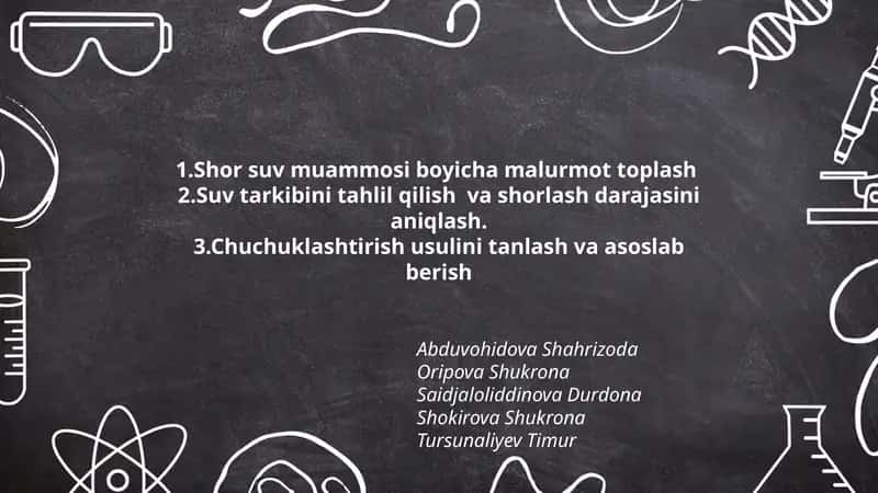 Shor suv muammosi boyicha malurmot toplash