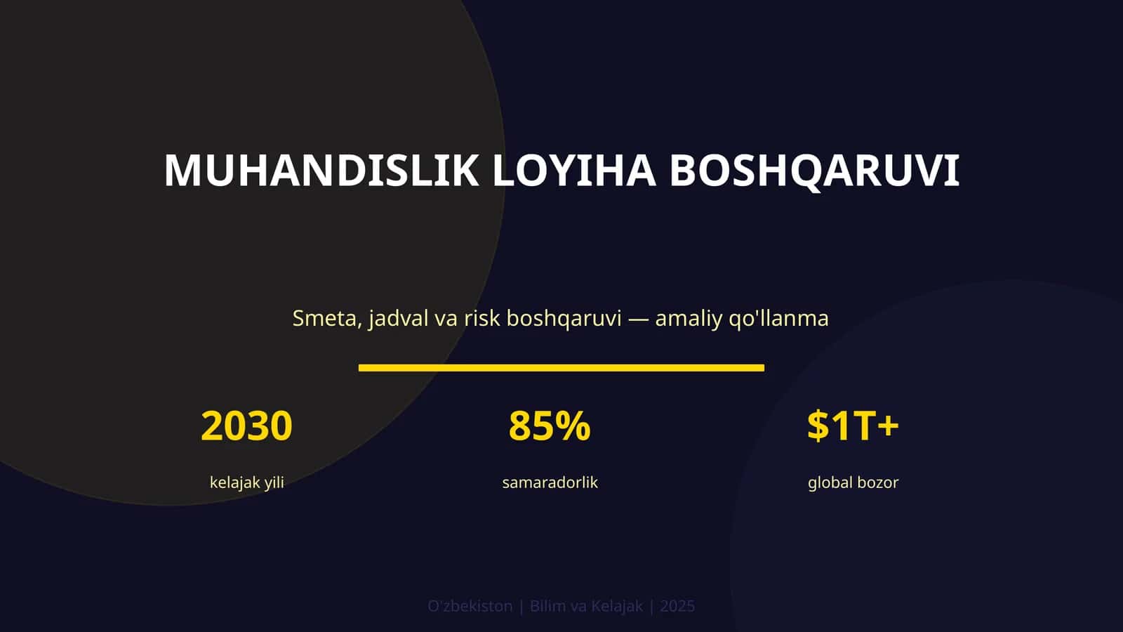 MUHANDISLIK LOYIHA BOSHQARUVI