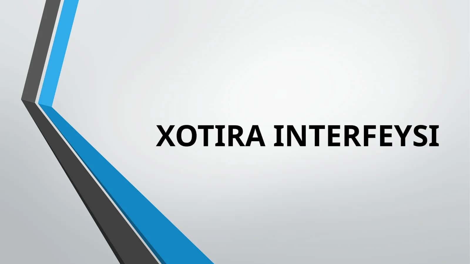 XOTIRA INTERFEYSI